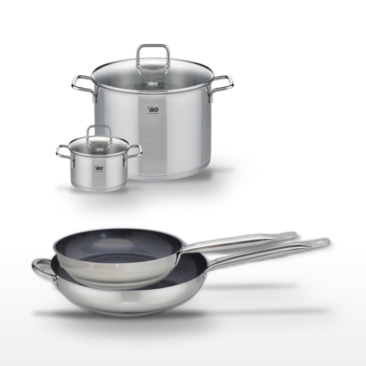 Batterie de cuisine Profi Therm Platinum en inox - 28/32 cm - 16/26 cm - grise