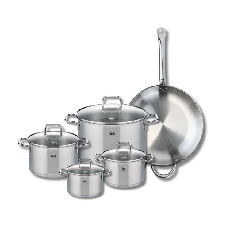 Batterie de cuisine en inox - 5 pièces - de 14 à 32 cm