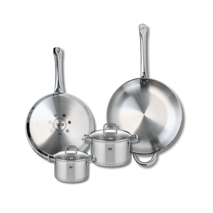 Batterie de cuisine Profi Citrin en inox - 6 pièces - poêles et faitouts