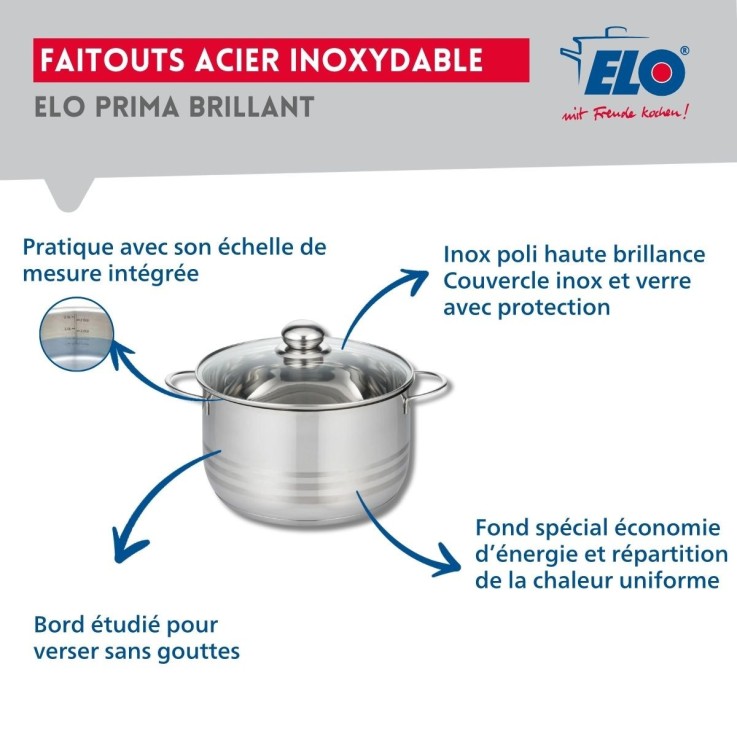 Batterie de cuisine Prima Brillant en aluminium et inox - 5,4 L