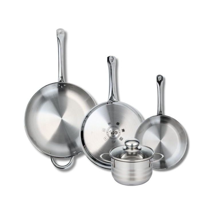 Batterie de cuisine Profi Brillant en inox - 16, 24, 28 et 32 cm