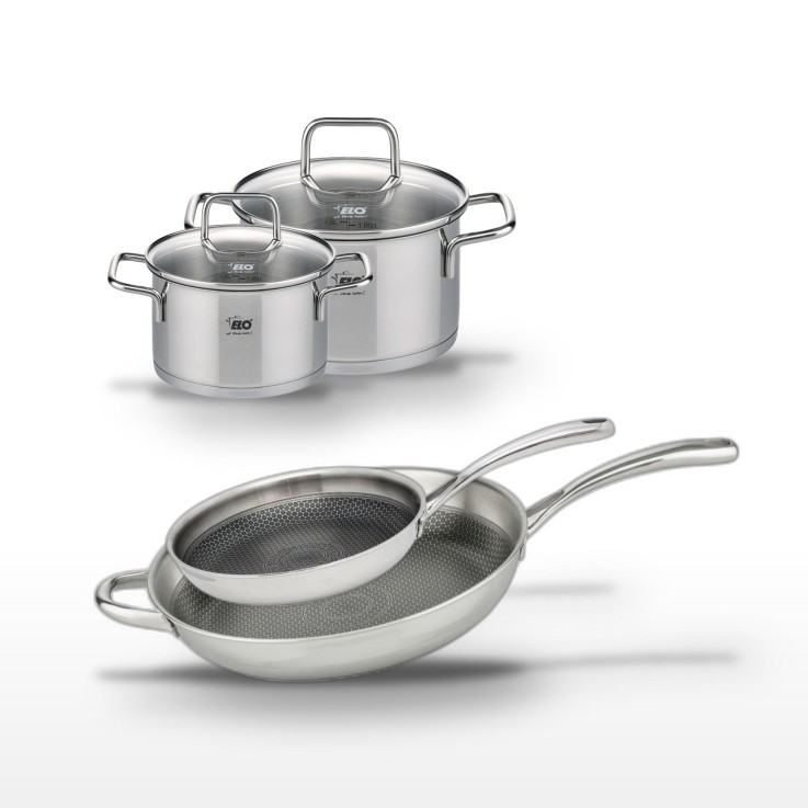 Batterie de cuisine Relief Evolution en inox - 28/32 cm - 16/20 cm