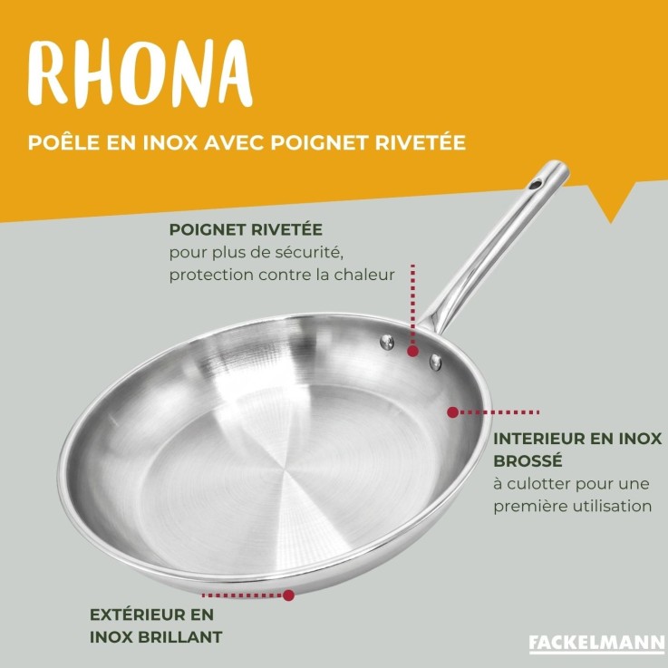 Batterie de cuisine Rhona en inox - 6 pièces
