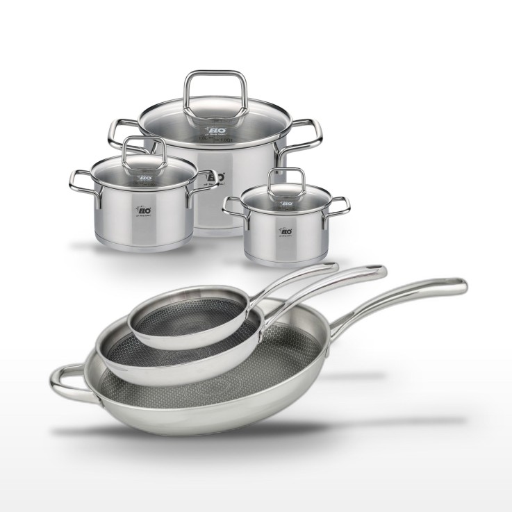 Batterie de cuisine Relief Evolution en inox - 6 pièces