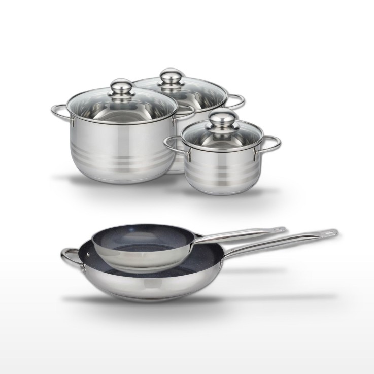 Batterie de cuisine Profi Therm Platinum en inox - 24/32 cm, 16/20/24 cm
