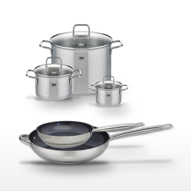 Batterie de cuisine Profi Therm Platinum en inox et céramique - 5 pièces