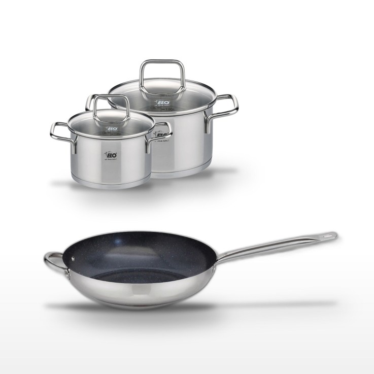 Batterie de cuisine Profi Therm Platinum en inox - 32 cm - gris