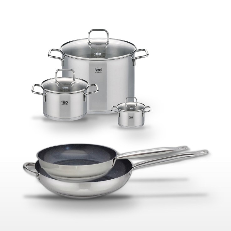 Batterie de cuisine Profi Therm Platinum en inox et céramique - grise