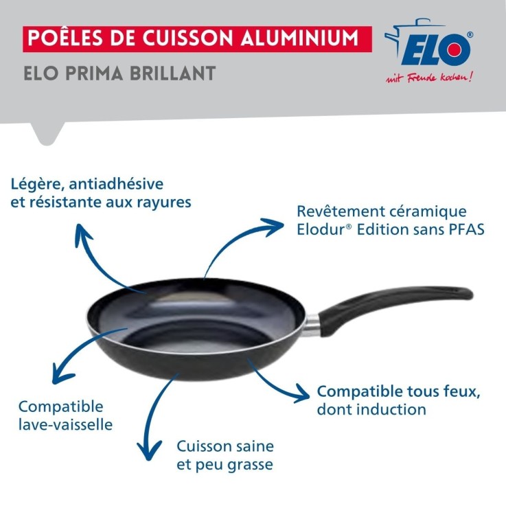 Batterie de cuisine Prima Brillant en aluminium et inox - 5 pièces - noire