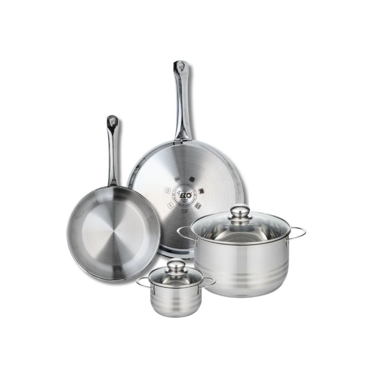 Batterie de cuisine Profi Brillant en inox - 4 pièces - dimensions 12/20/24/28 cm