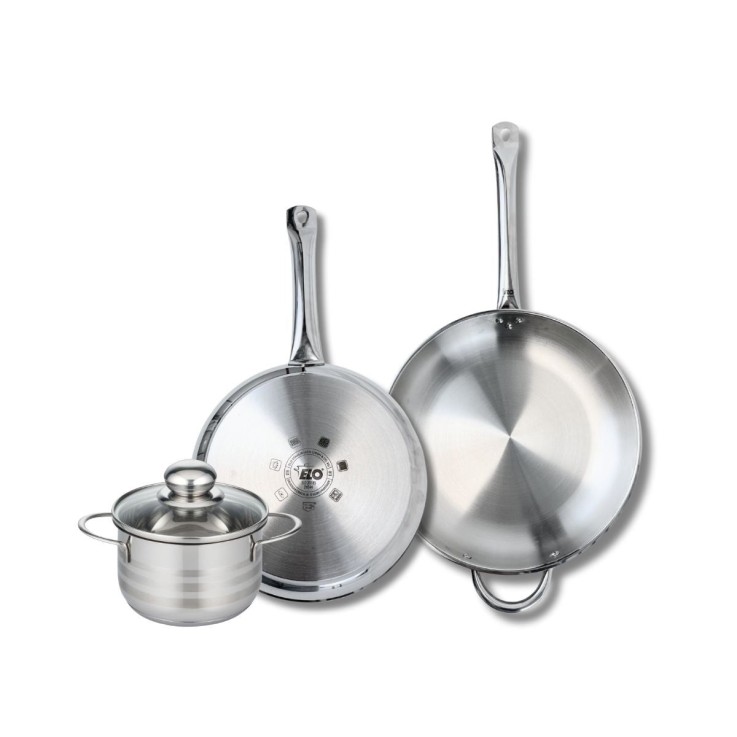 Batterie de cuisine Profi Brillant en inox - 16, 28 et 32 cm