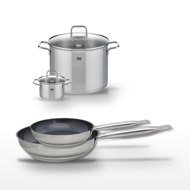 Batterie de cuisine Profi Therm Platinum en inox - 24/28 cm - 14/26 cm