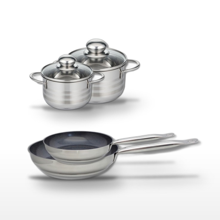 Batterie de cuisine Profi Therm Platinum en inox - 24/28 cm - 12/14 cm