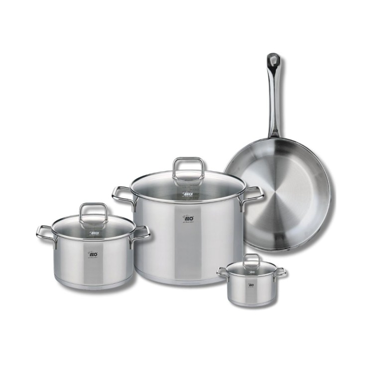 Batterie de cuisine Profi Citrin en inox - poêle et faitouts - 12, 20, 26 et 28 cm