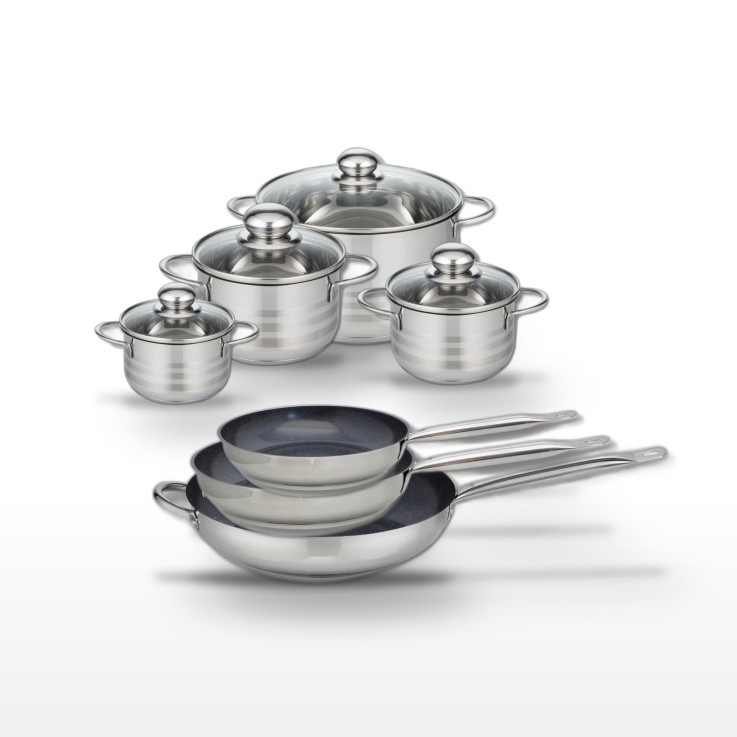 Batterie de cuisine Profi Therm Platinum et Brillant en inox et céramique