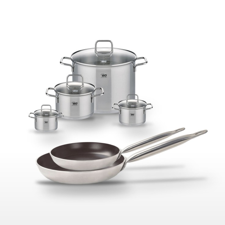 Batterie de cuisine Bistro Line en aluminium et inox - 12/14/20/26/28/32 cm