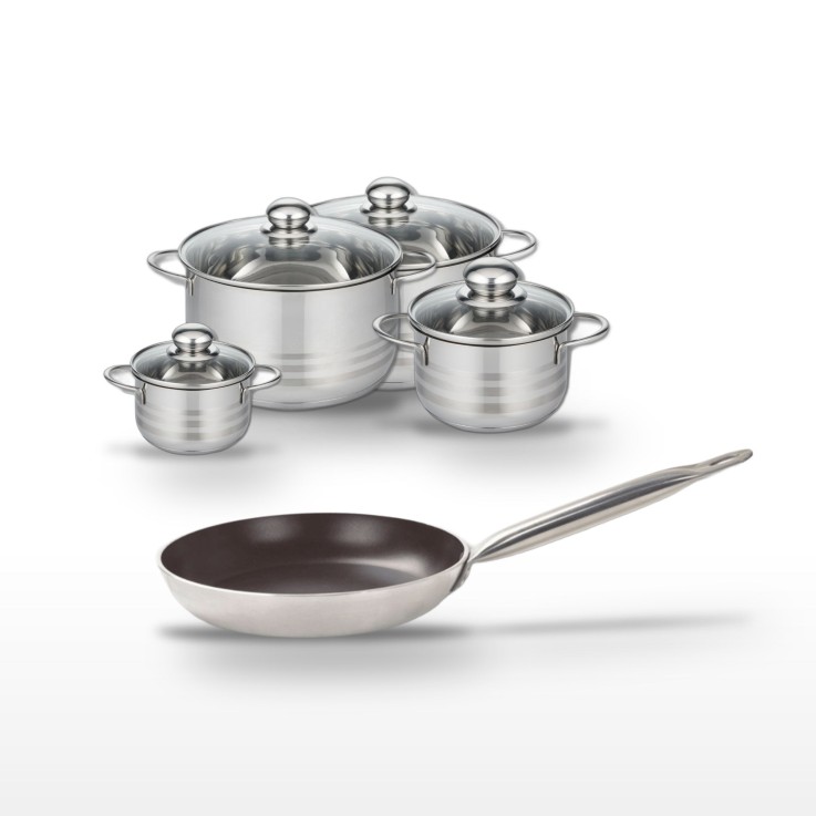 Batterie de cuisine Bistro Line et Brillant en aluminium et inox