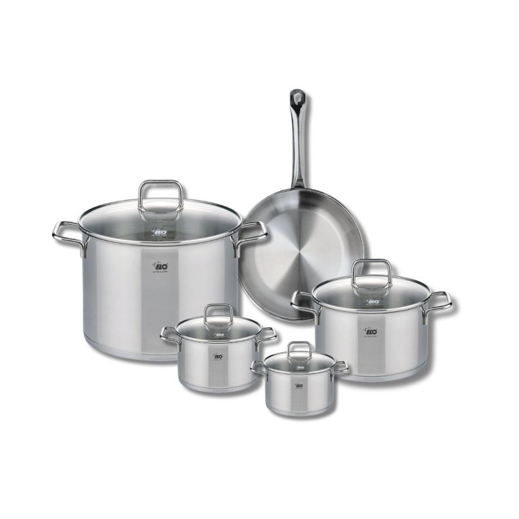 Batterie de cuisine Profi Citrin en inox - 1 poêle et 4 faitouts