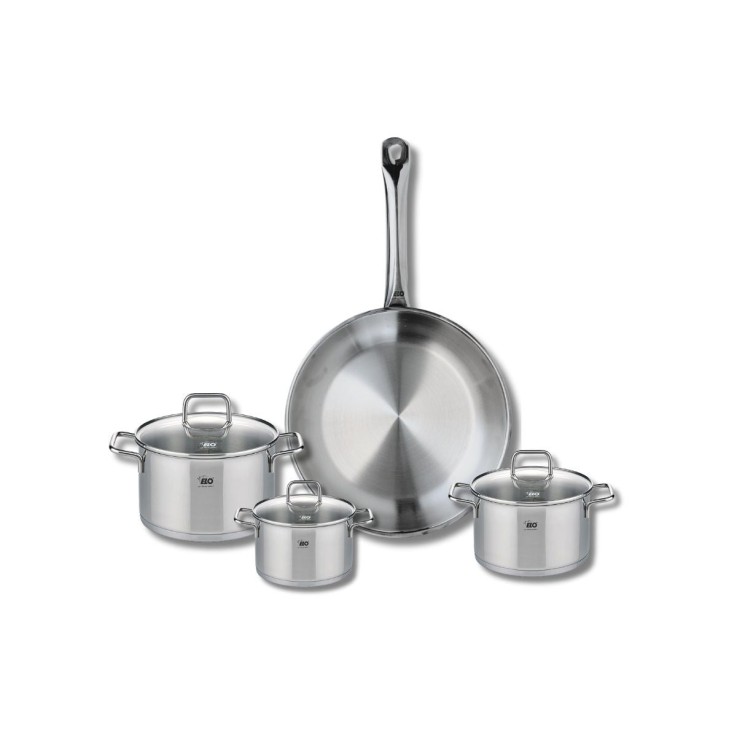 Batterie de cuisine Profi Citrin en inox - 28 cm, faitouts 12/14/16 cm