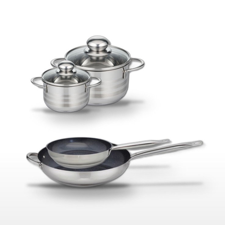 Batterie de cuisine Profi Therm Platinum en inox et céramique - 24/32 cm - 12/16 cm