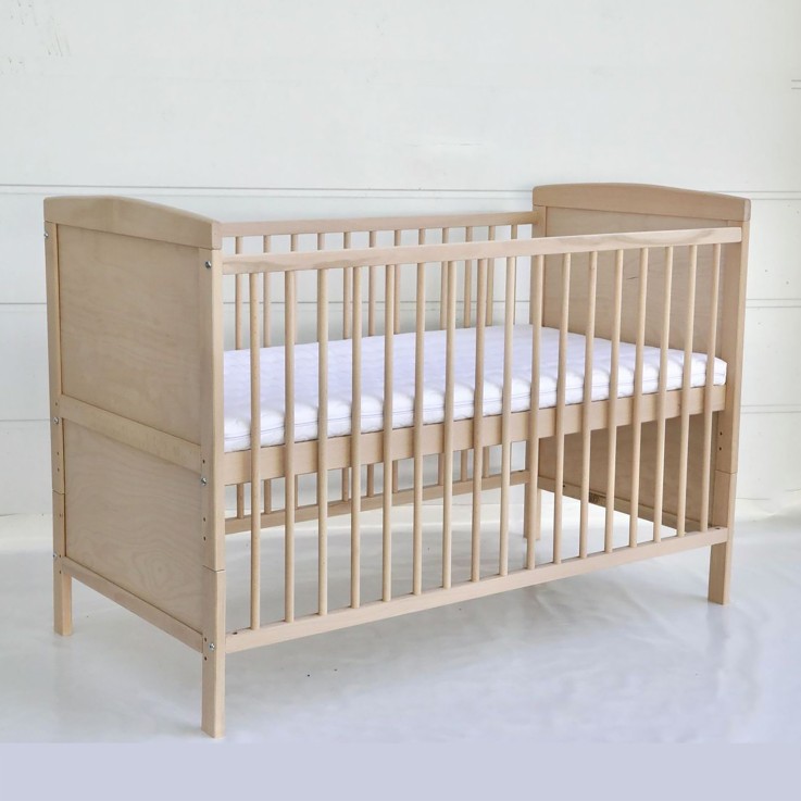 Lit bébé évolutif en bois de hêtre naturel