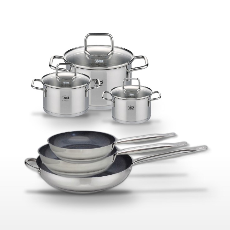 Batterie de cuisine Profi Therm Platinum et Citrin en inox - 6 pièces