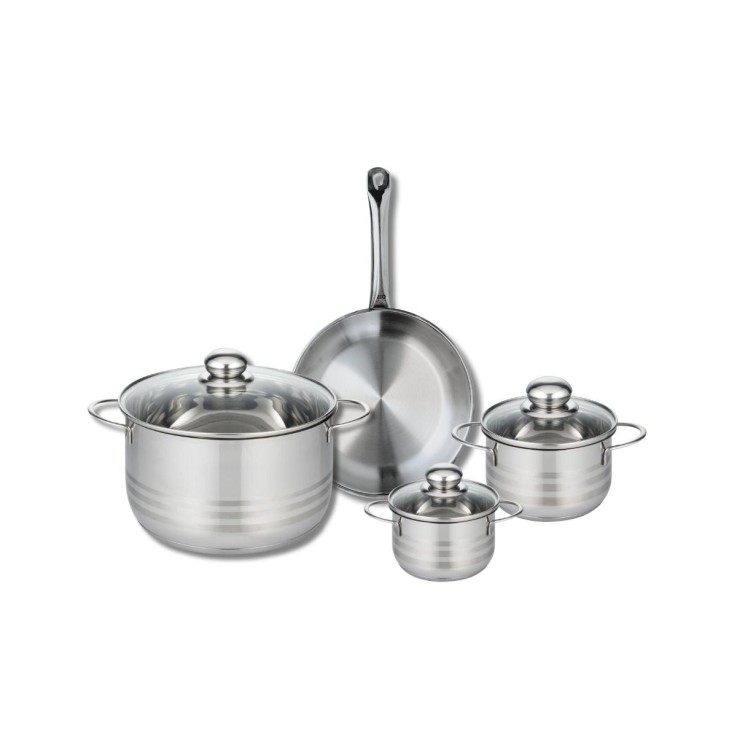Batterie de cuisine Profi Brillant en inox - 12, 14 et 24 cm