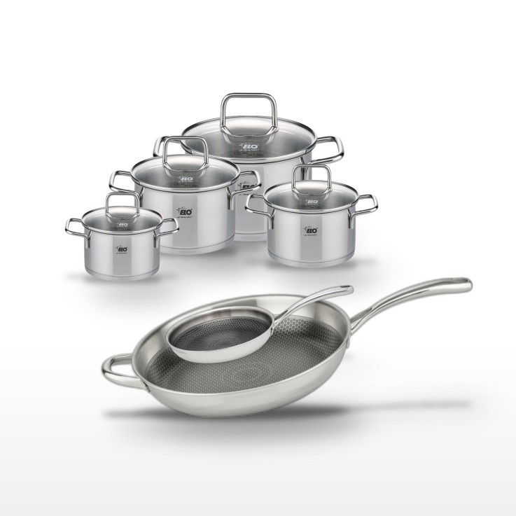 Batterie de cuisine Relief Evolution et Citrin en inox