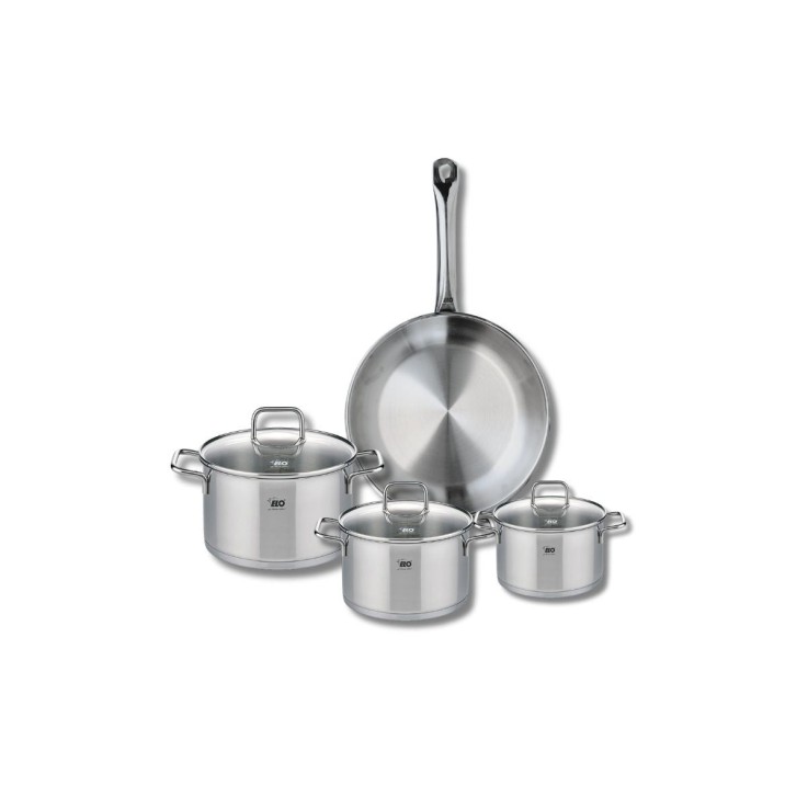 Batterie de cuisine Profi Citrin en inox - 4 pièces - poêle 24 cm