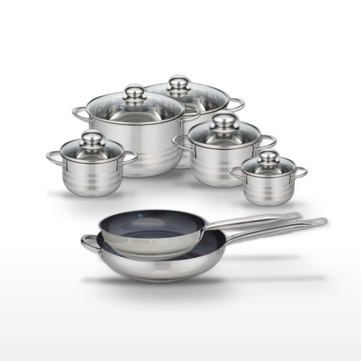 Batterie de cuisine Profi Therm Platinum en inox et céramique - 7 pièces