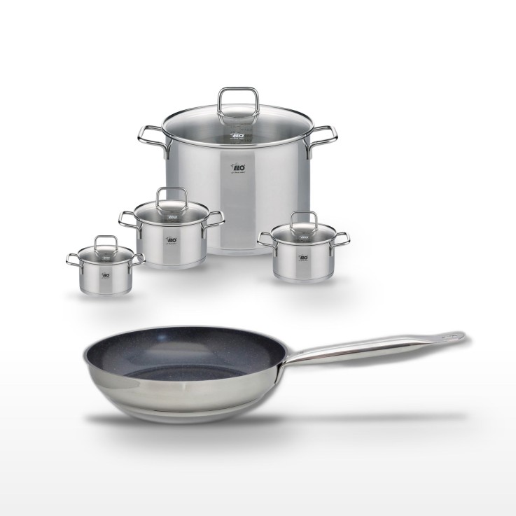 Batterie de cuisine Profi Therm Platinum et Citrin en inox - 5 pièces