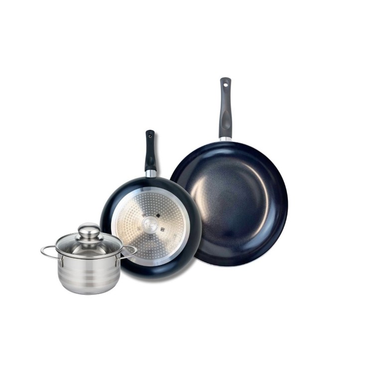 Batterie de cuisine Prima Brillant en aluminium et inox - 24/28 cm - 14 cm