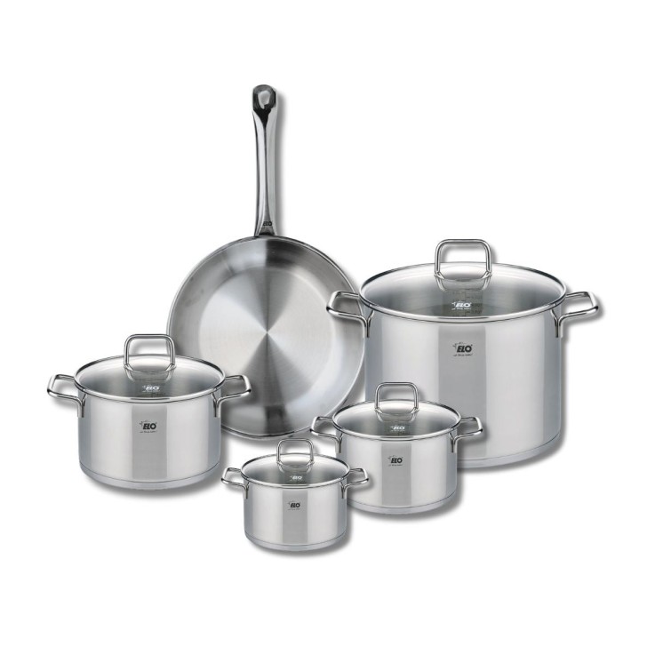 Batterie de cuisine Profi Citrin en inox - poêle 28 cm - faitouts 14, 16, 20 et 26 cm