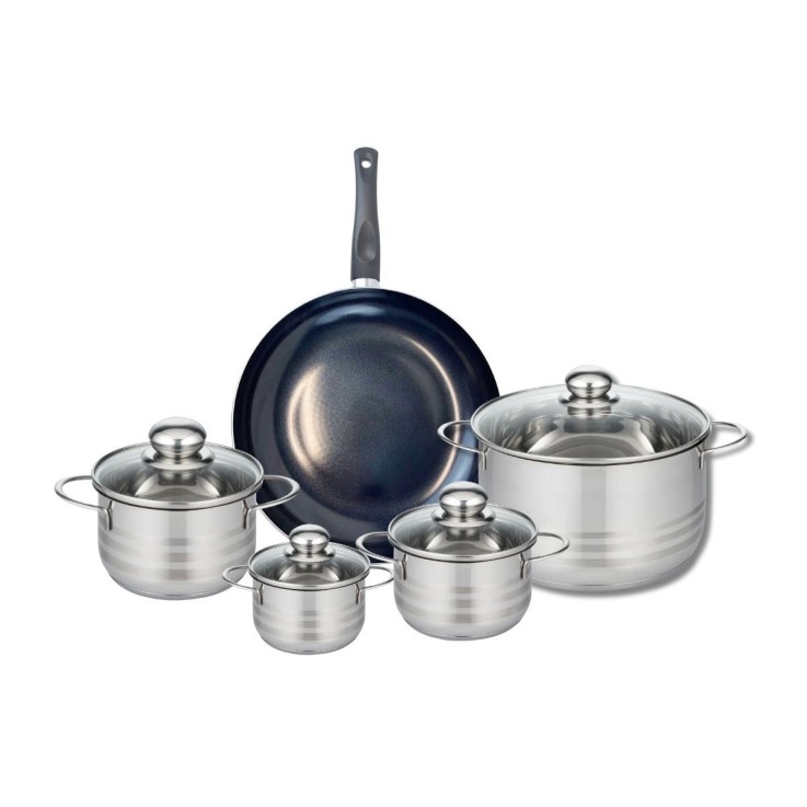 Batterie de cuisine Prima Brillant en aluminium et inox - 5 pièces