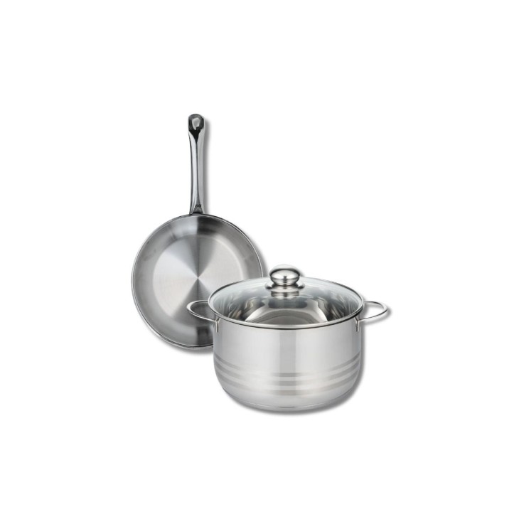 Batterie de cuisine Profi Brillant en inox - 24 cm - poêle et faitout