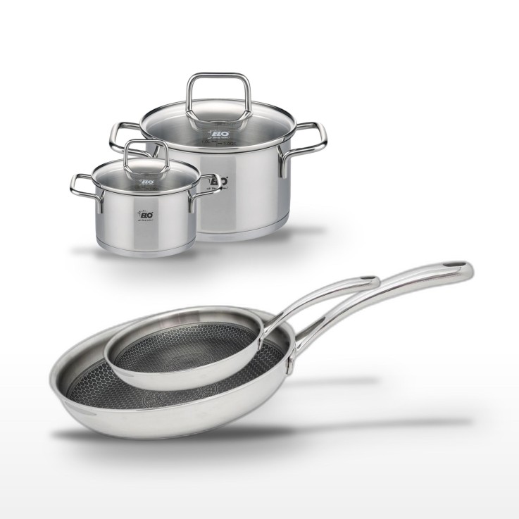Batterie de cuisine Relief Evolution en inox - 24/28 cm - 14/20 cm