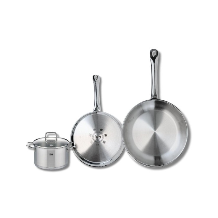Batterie de cuisine Profi Citrin en inox - 24, 28 et 14 cm