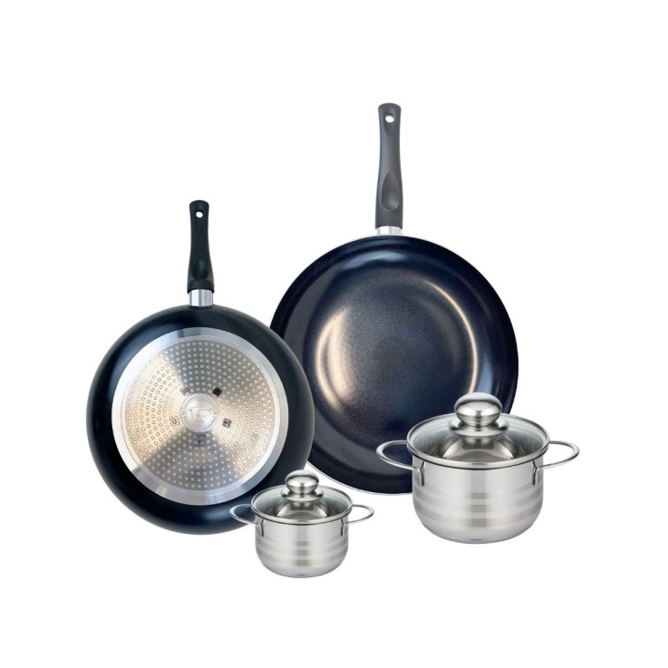 Batterie de cuisine Prima Brillant en aluminium et inox - 28/32 cm - 12/16 cm