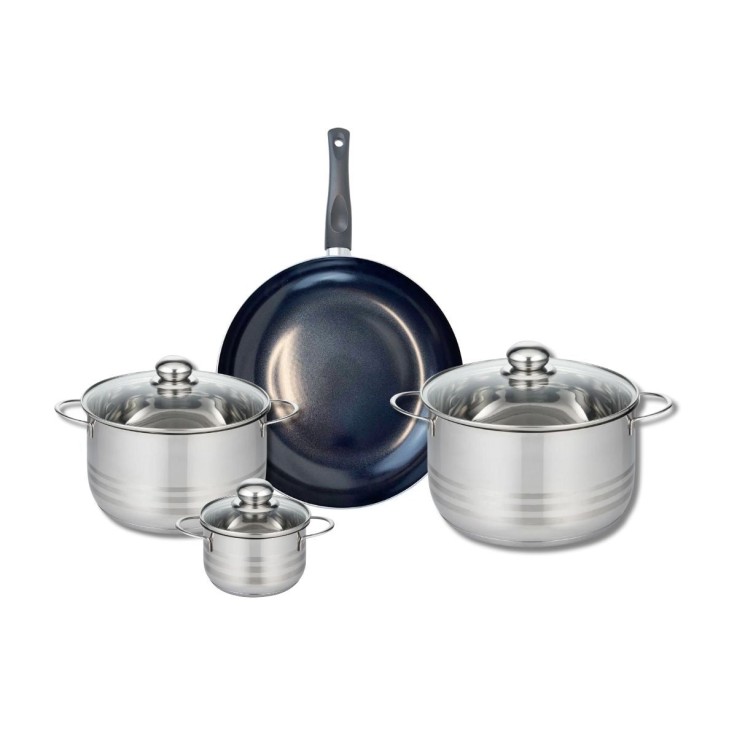 Batterie de cuisine Prima Brillant en aluminium et inox - 4 pièces