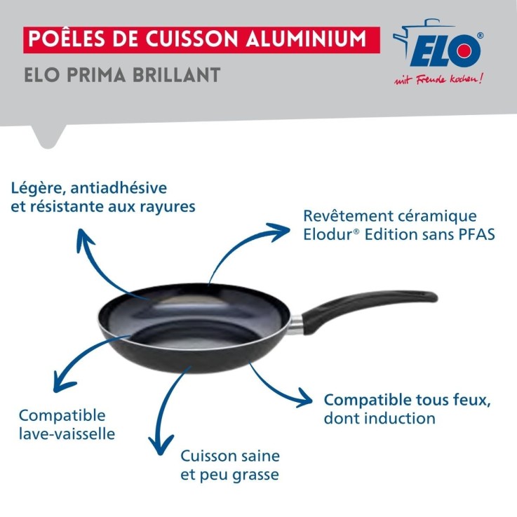 Batterie de cuisine Prima Brillant en aluminium et inox - 4 pièces