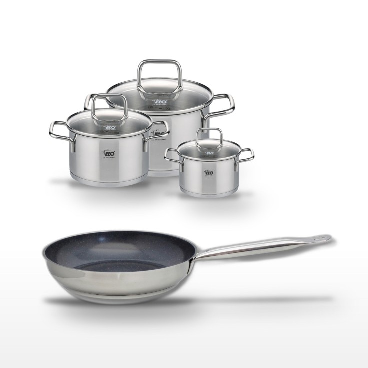 Batterie de cuisine Profi Therm Platinum en inox et céramique - gris