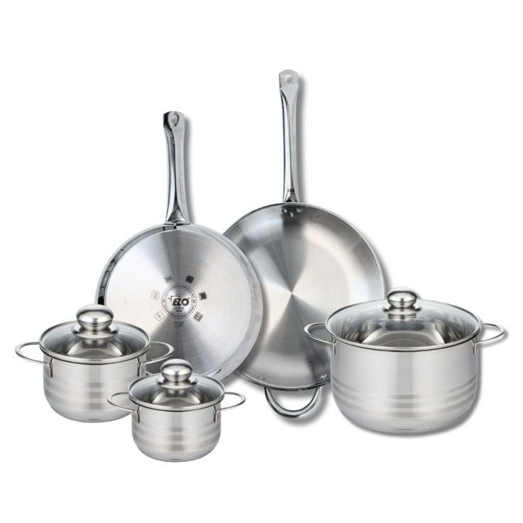 Batterie de cuisine Profi Brillant en inox - 5 pièces - poêles et faitouts