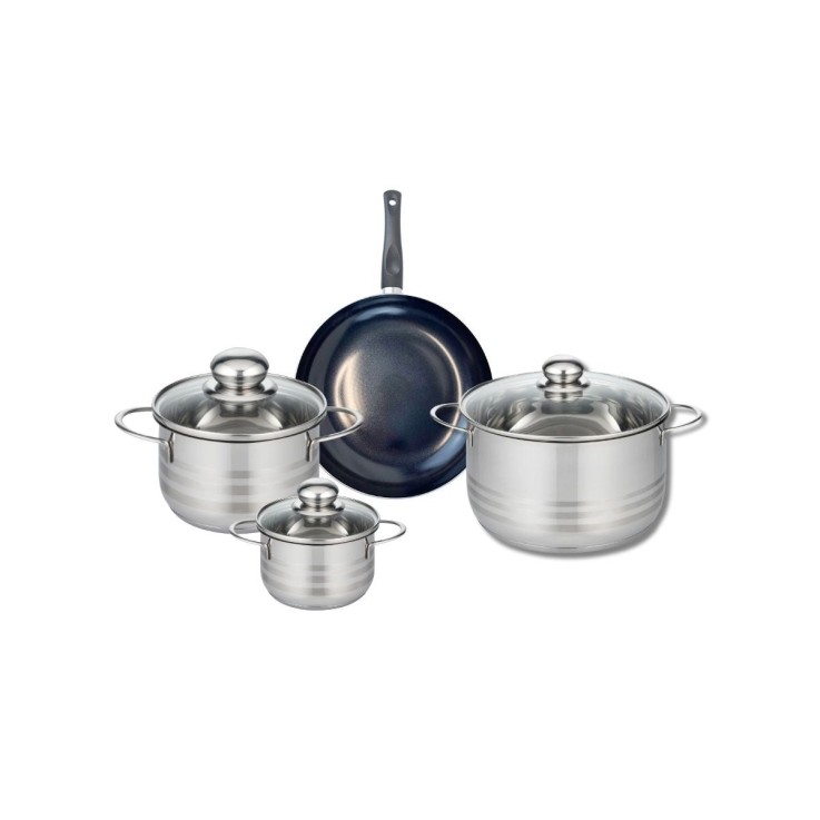 Batterie de cuisine Prima Brillant en aluminium et inox - 4 pièces