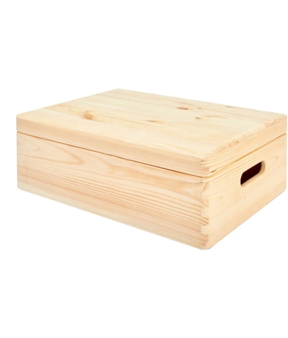 Boîte avec couvercle en pin...