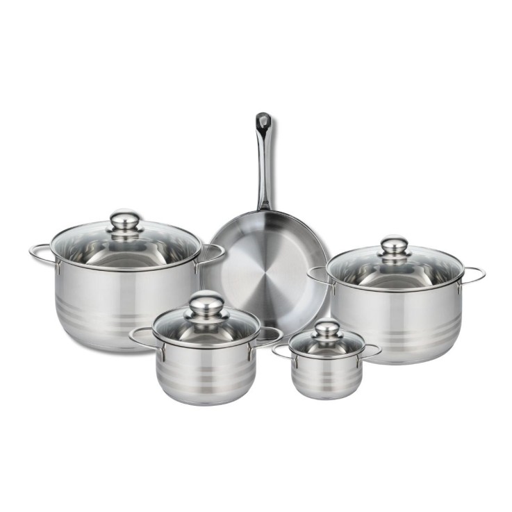 Batterie de cuisine Profi Brillant en inox - 5 pièces - 12-24 cm - gris