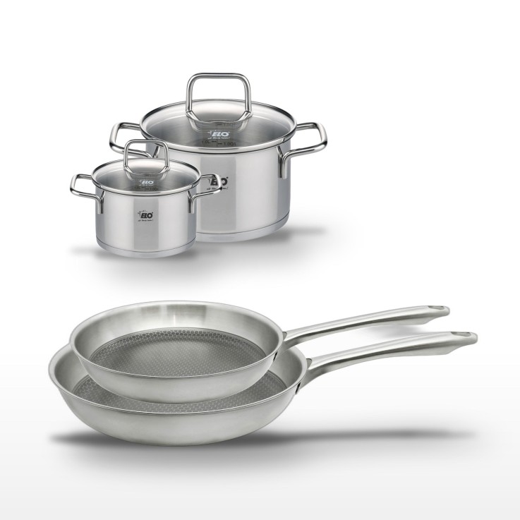 Batterie de cuisine Relief Passion et Citrin en inox - 24/28 cm - 14/20 cm