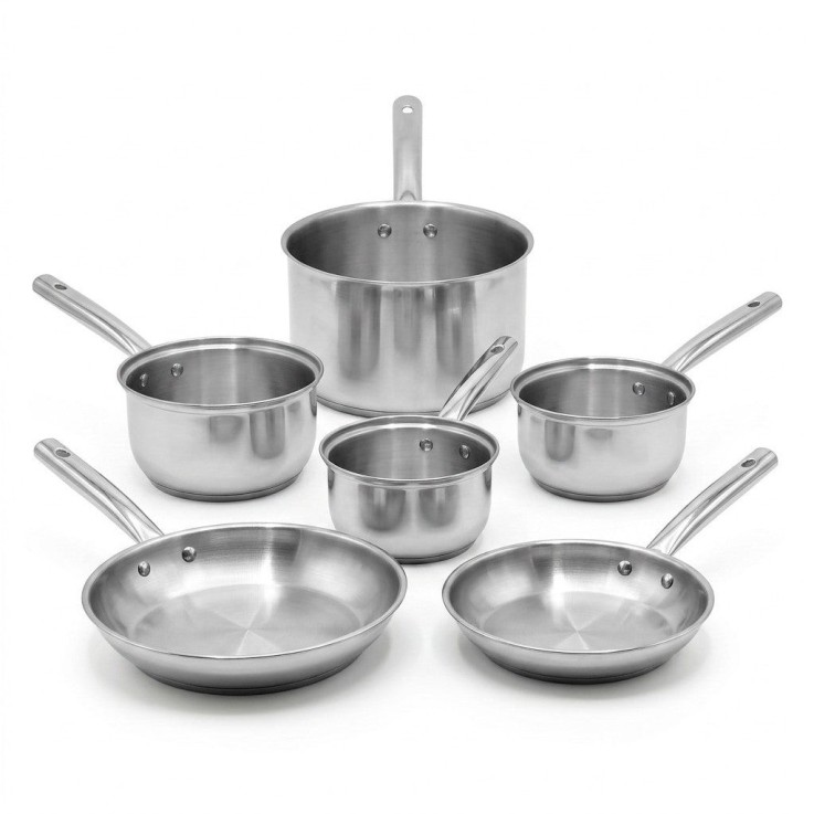 Batterie de cuisine Rhona en inox - 16 à 28 cm