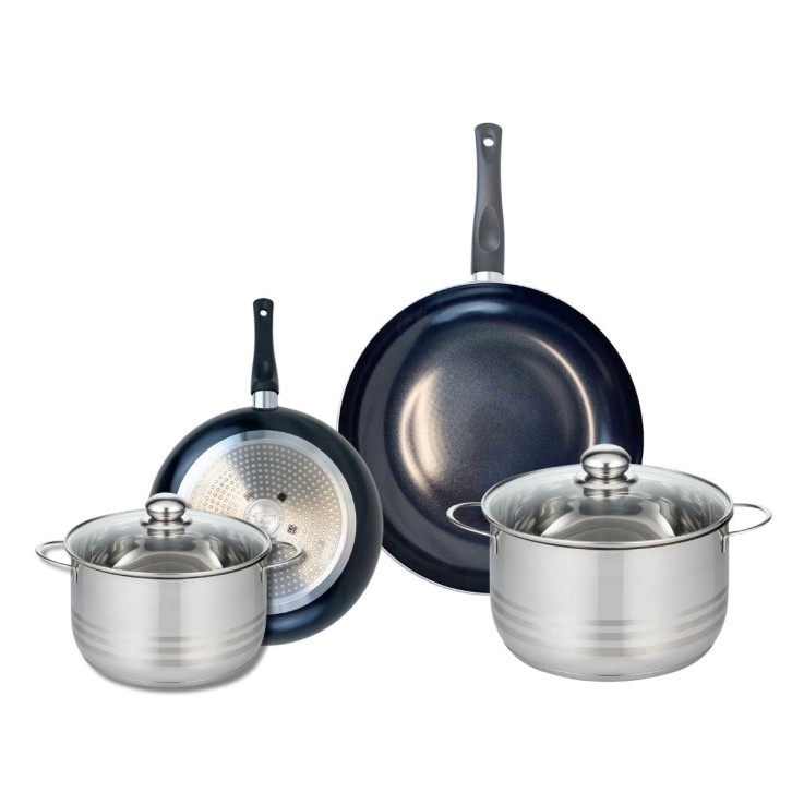 Batterie de cuisine Prima Brillant en aluminium et inox - 20, 24, 32 cm