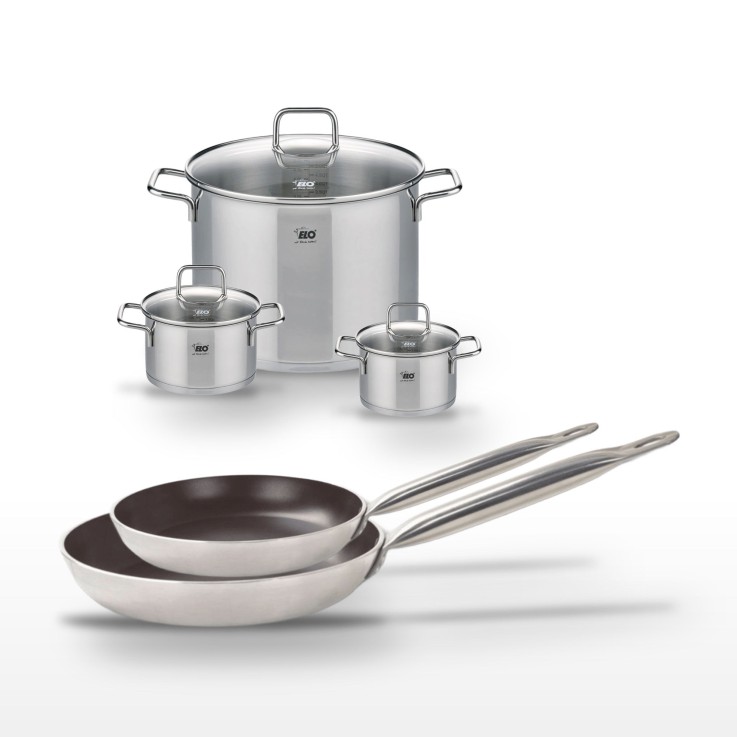 Batterie de cuisine Bistro Line en aluminium et inox - 5 pièces - noire