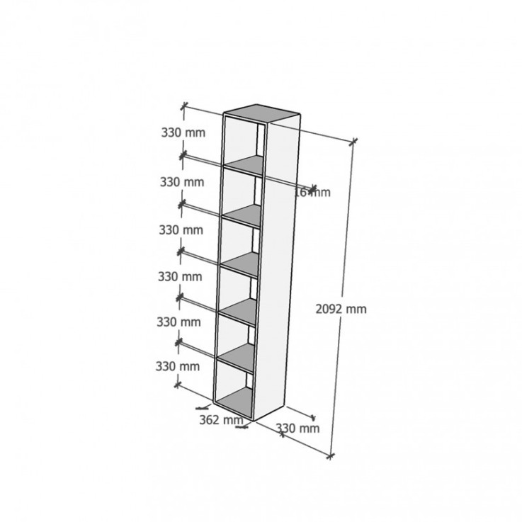 Etagère en pin massif Germain 6X1